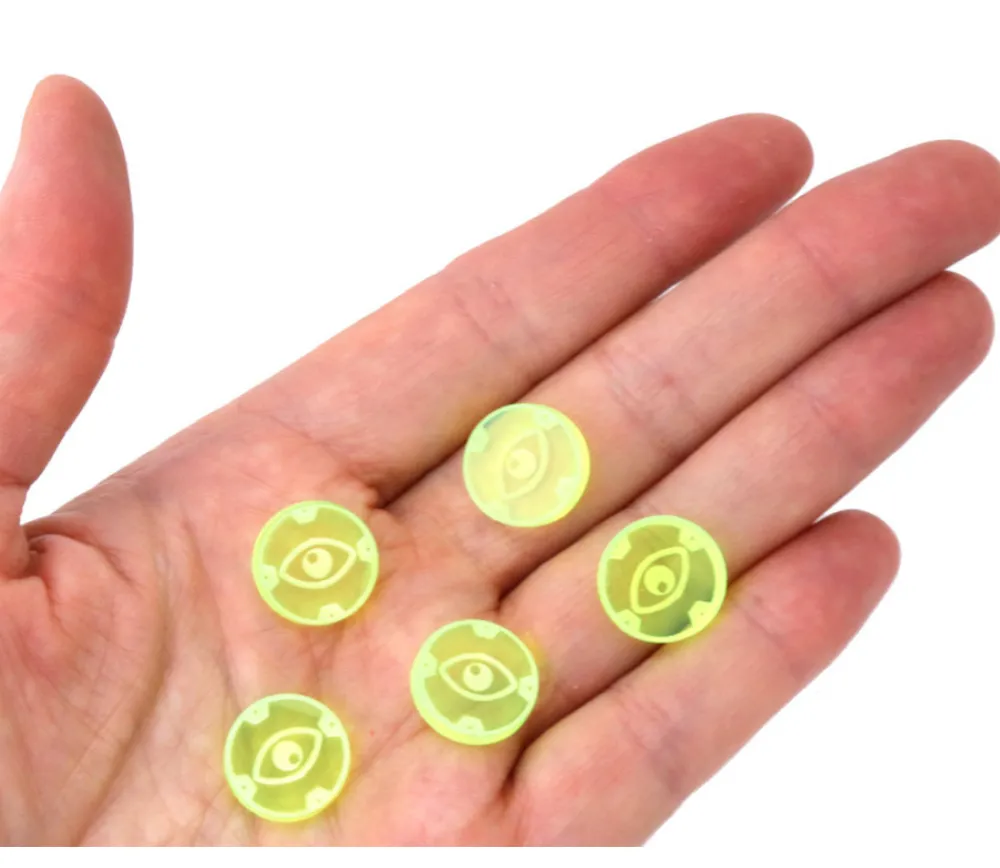 Tout Pour le Jeu 5 jetons ronds œil jaune fluo pour jeux