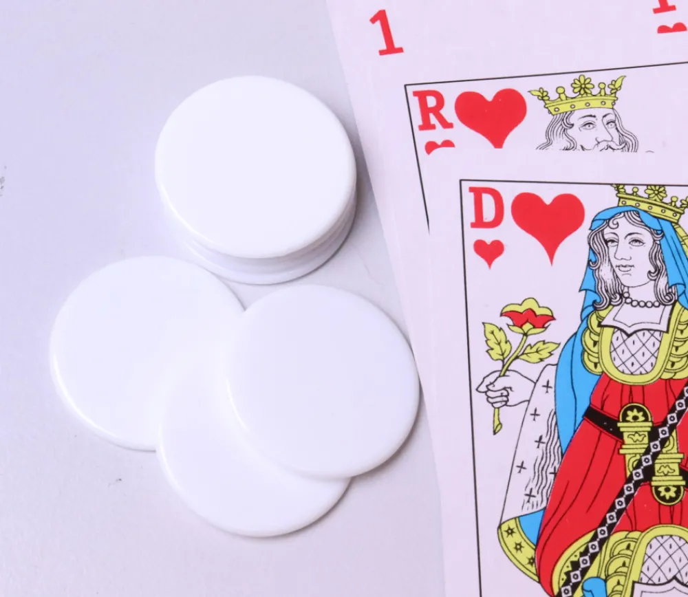 Tout Pour le Jeu 1000 Jetons ronds plats de 2.4 cm de diamètre plastique pour jeux
