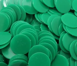 Tout Pour le Jeu 500 Jetons ronds plats de 2.4 cm verts de diamètre plastique pour jeux