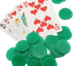 Tout Pour le Jeu 500 Jetons ronds plats de 2.4 cm verts de diamètre plastique pour jeux