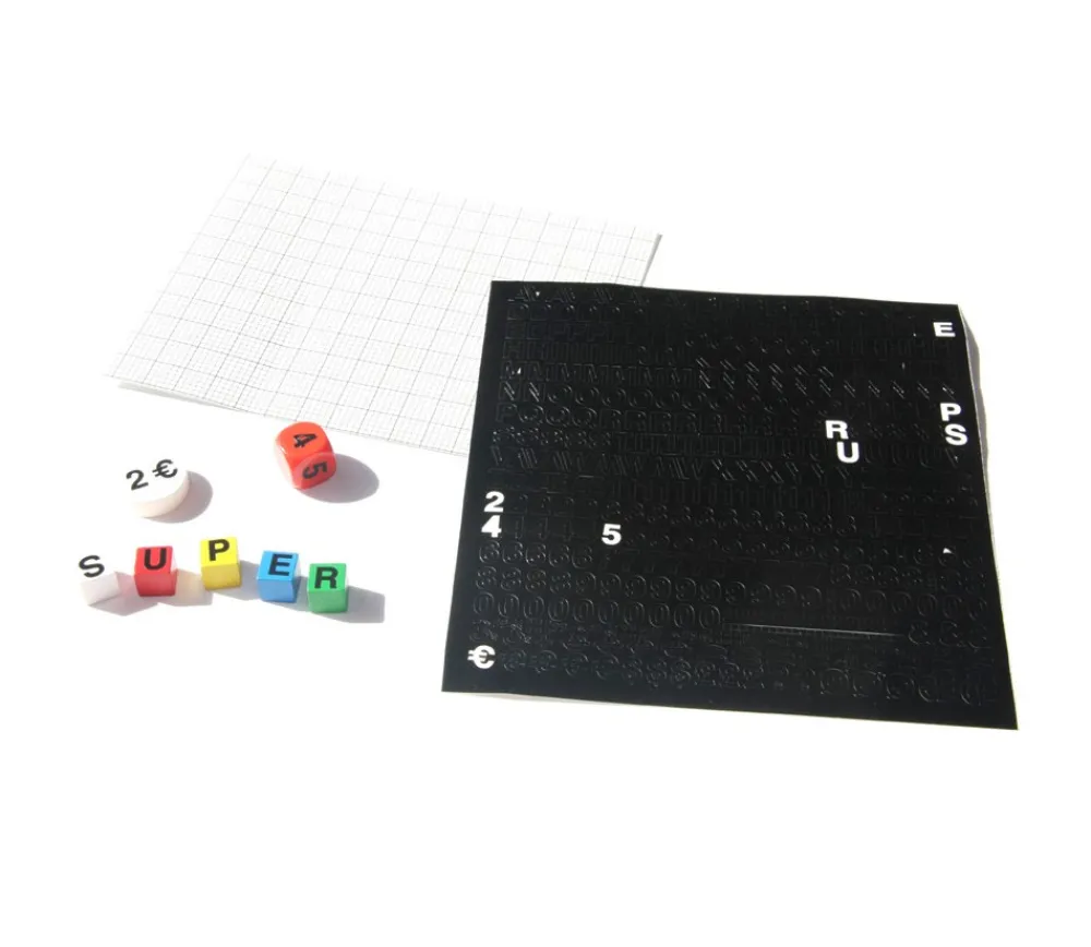 Tout Pour le Jeu 455 Lettres adhésives résistantes 8 mm hauteur et chiffres
