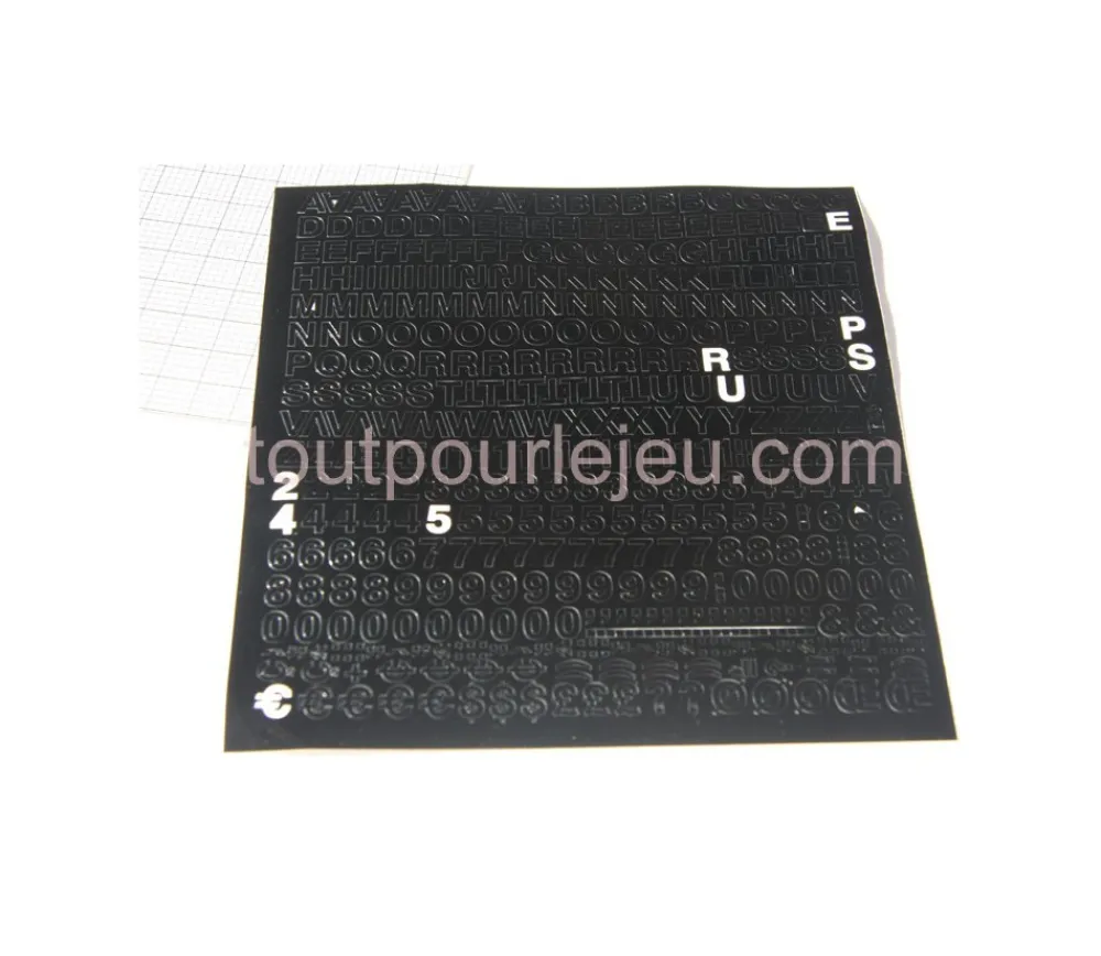 Tout Pour le Jeu 455 Lettres adhésives résistantes 8 mm hauteur et chiffres