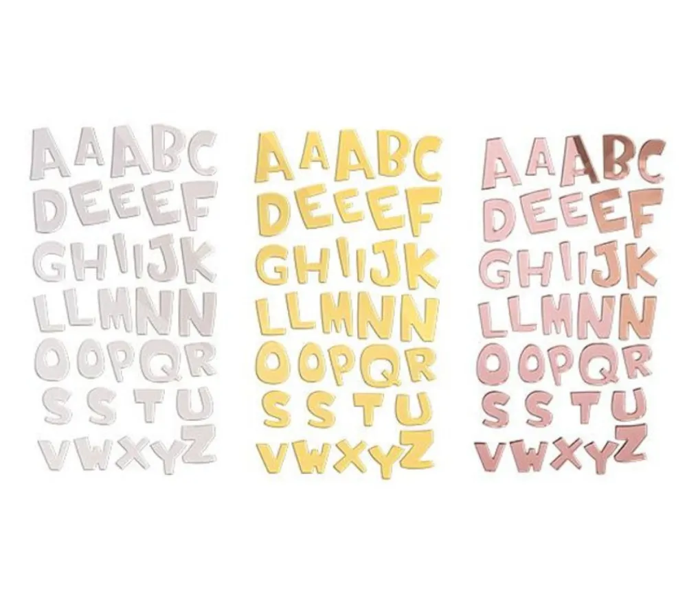 Tout Pour le Jeu 35 Lettres alphabet autocollantes effet miroir hauteur 2 cm