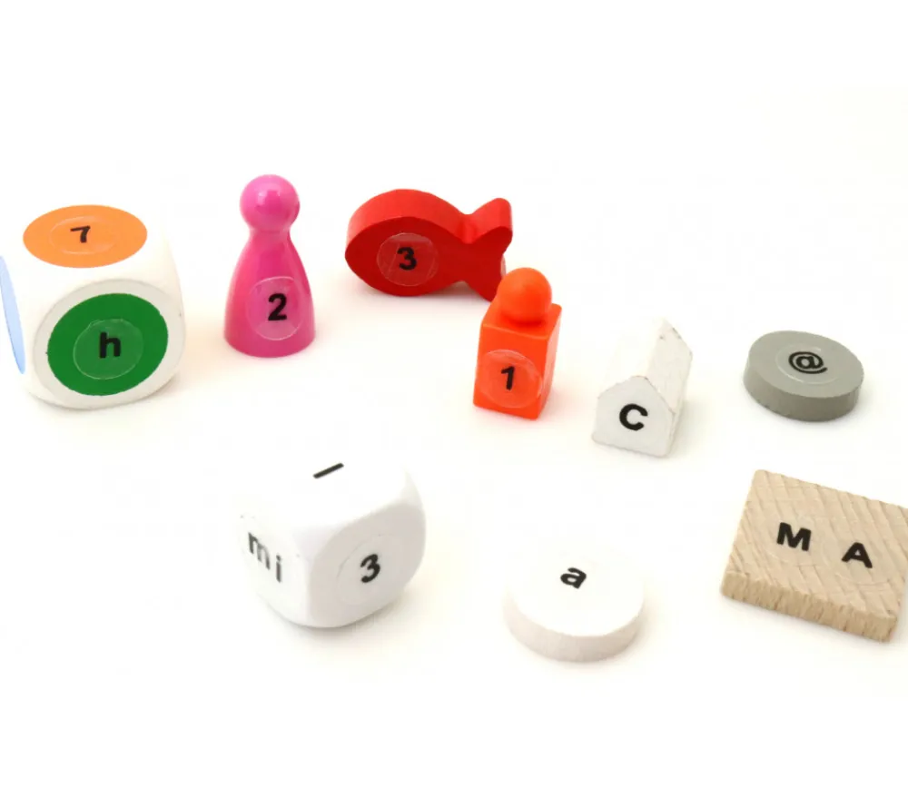 Tout Pour le Jeu 128 Lettres alphabet chiffres autocollant 9 mm - étiquettes transparentes