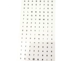 Tout Pour le Jeu 128 Lettres alphabet chiffres autocollant 9 mm - étiquettes transparentes