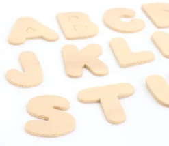 Tout Pour le Jeu 52 lettres alphabet en bois naturel 4.5 cm - 2 x 26 lettres