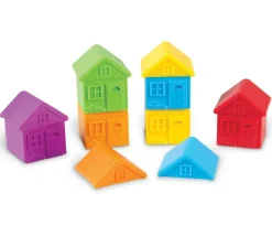 Tout Pour le Jeu 6 Maisons avec toits amovibles et empilables 8 x 7 cm