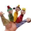 Enfant Tout Pour le Jeu 5 Marionnettes pour doigts en tissu et bois