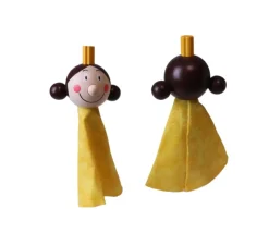Enfant Tout Pour le Jeu 5 Marionnettes pour doigts en tissu et bois