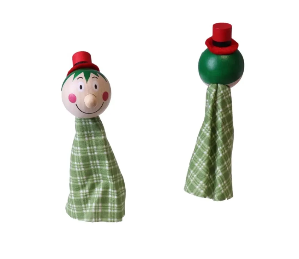 Enfant Tout Pour le Jeu 5 Marionnettes pour doigts en tissu et bois