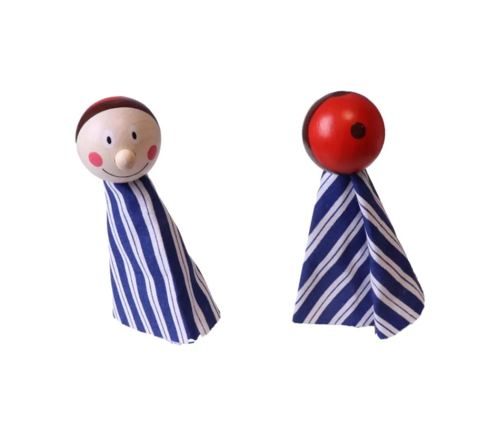 Enfant Tout Pour le Jeu 5 Marionnettes pour doigts en tissu et bois