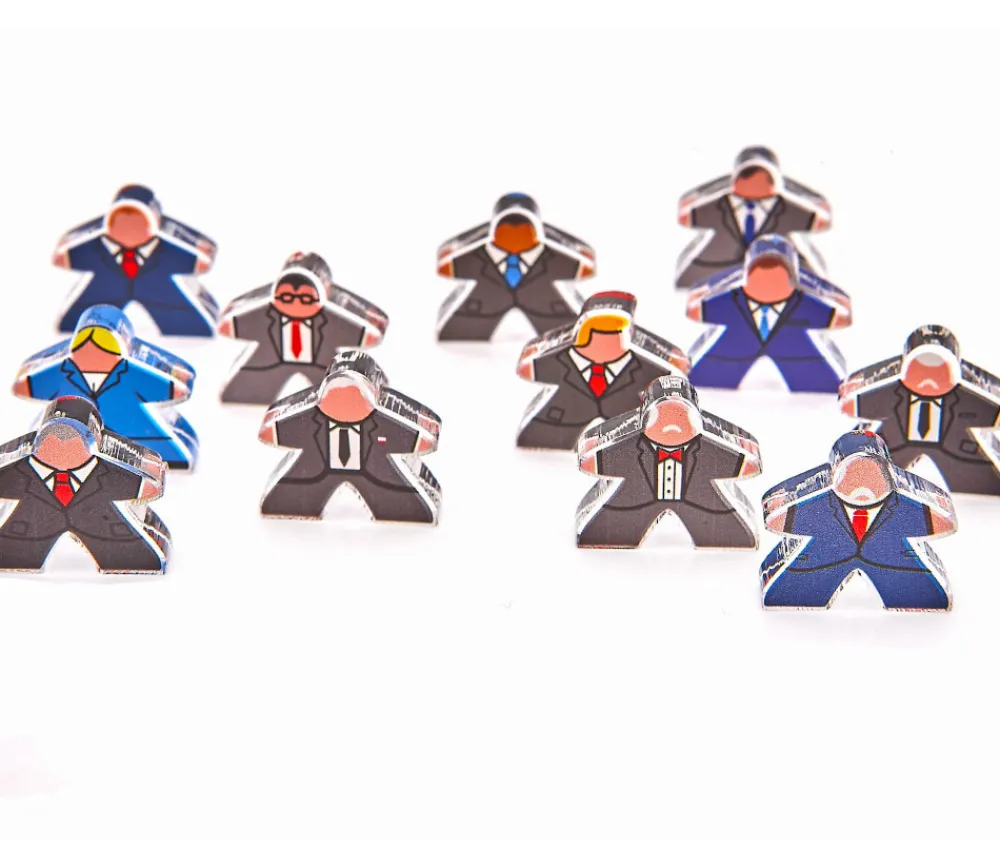 Tout Pour le Jeu 12 meeples hommes en costume plexiglas pions personnage
