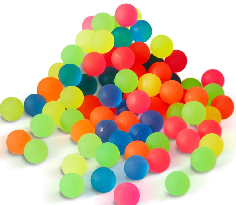 Enfant Tout Pour le Jeu 85 mini balles neon rebondissantes Ø 2.5 cm caoutchouc souple