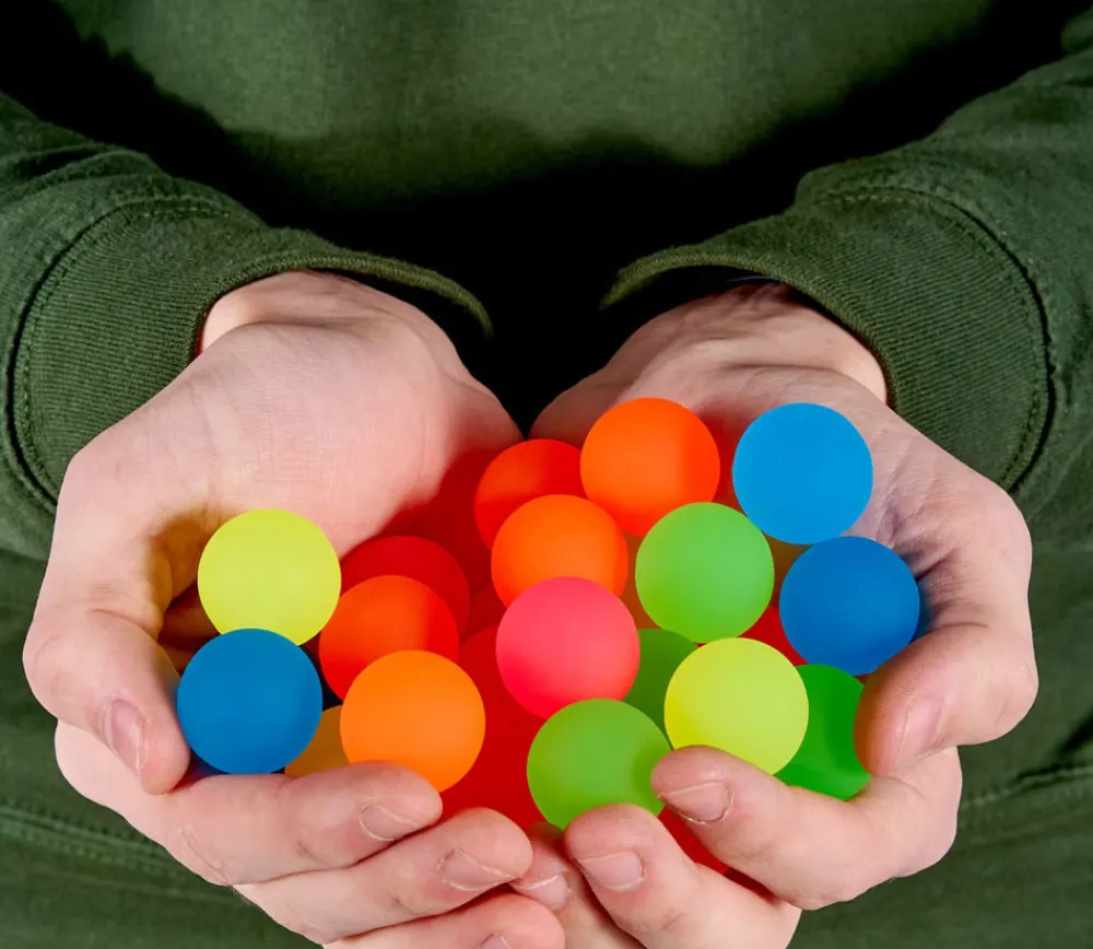 Enfant Tout Pour le Jeu 85 mini balles neon rebondissantes Ø 2.5 cm caoutchouc souple