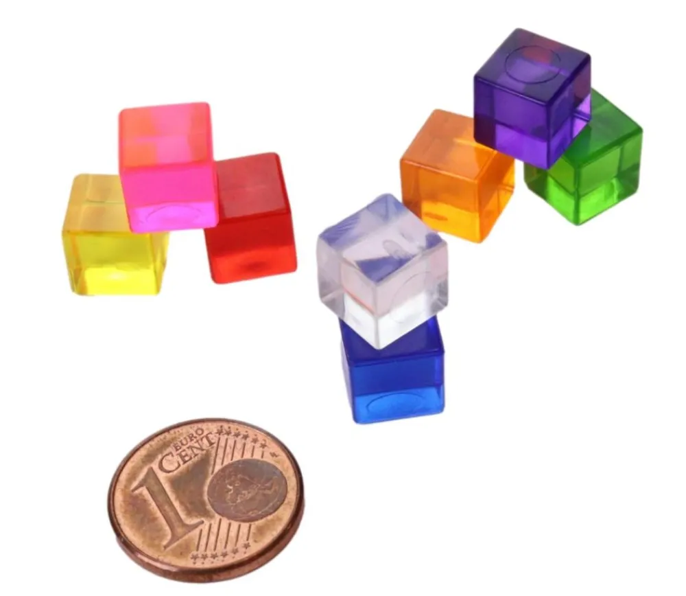 Tout Pour le Jeu 8 mini cubes translucides - 8 mm