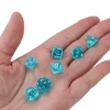 Tout Pour le Jeu 7 MINI dés multi-faces translucides turquoise