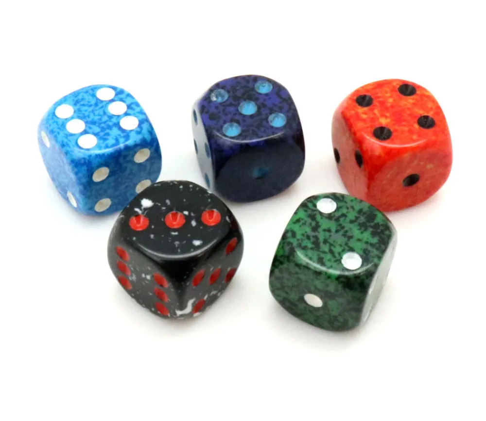 Tout Pour le Jeu 5 Mini Dés speckle 12 mm - 5 couleurs