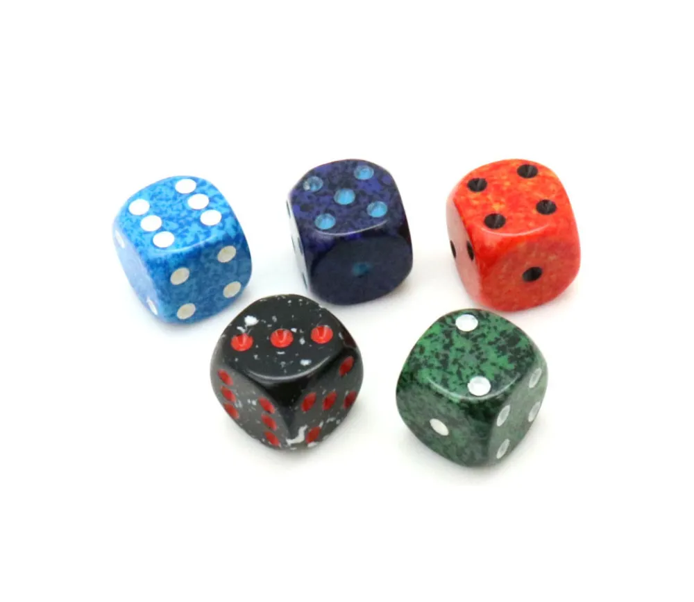 Tout Pour le Jeu 5 Mini Dés speckle 12 mm - 5 couleurs