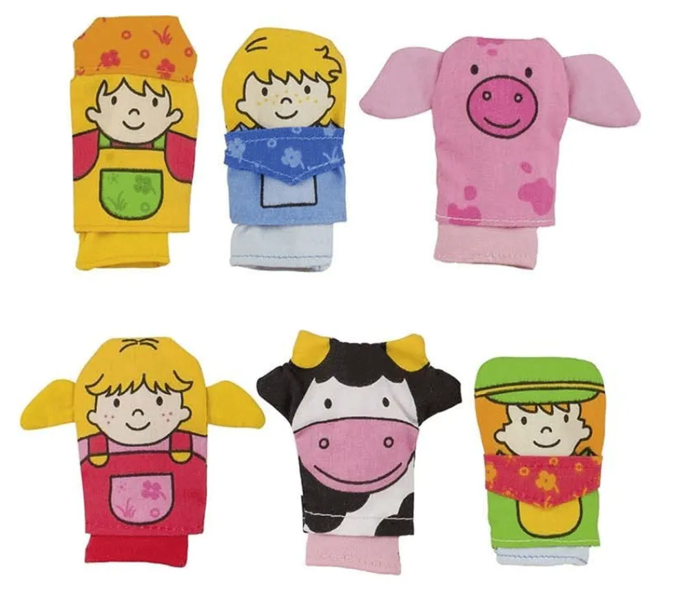 Enfant Tout Pour le Jeu 6 mini marionnettes Ferme pour doigt