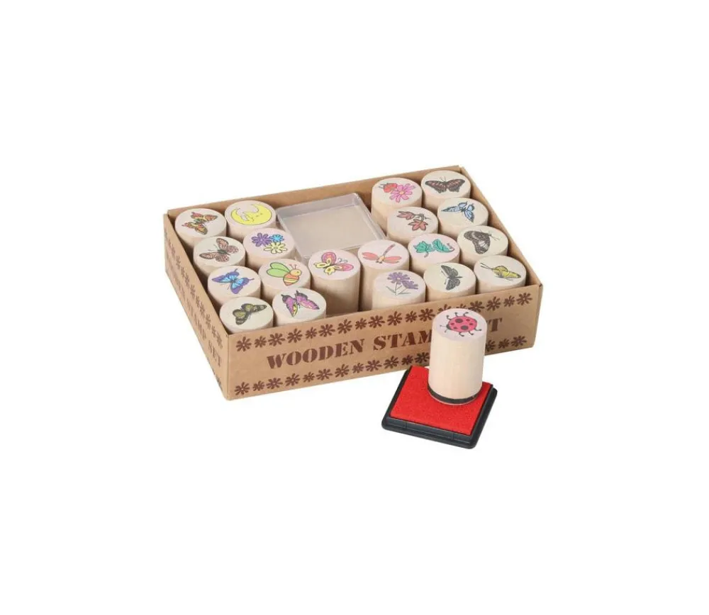 Tout Pour le Jeu 20 mini tampons thème nature + 1 tampon encreur coloré