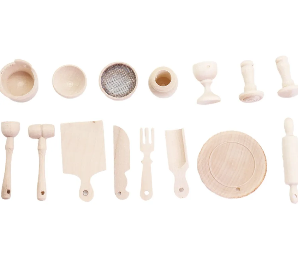 Tout Pour le Jeu 15 miniatures en bois accessoires maison