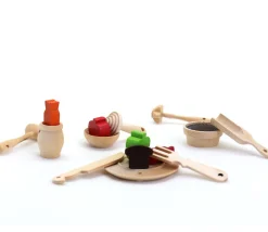 Tout Pour le Jeu 10 miniatures en bois ustensiles cuisine