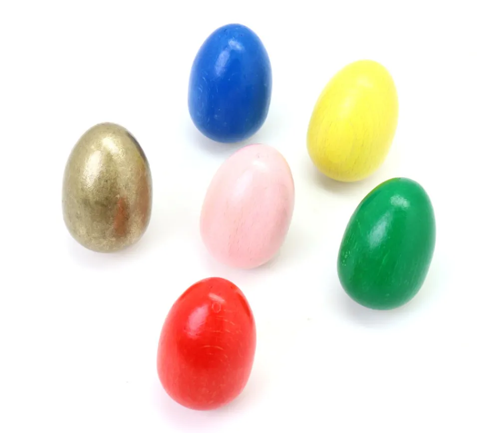 Tout Pour le Jeu 6 Oeufs en bois multicolores de 6 cm - 6 couleurs