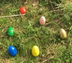 Tout Pour le Jeu 6 Oeufs en bois multicolores de 6 cm - 6 couleurs