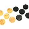Tout Pour le Jeu 10 Palets crokinole 32 mm jeux 5 pions naturels et 5 pions noirs