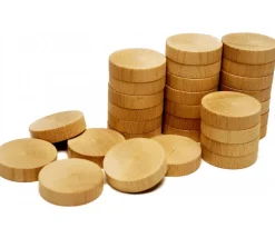 Tout Pour le Jeu 30 palets en bois brut billard hollandais standard 5 cm