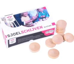 Tout Pour le Jeu 30 palets en bois brut incurvé 5,1 cm pour billard hollandais