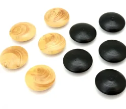 Tout Pour le Jeu 10 Palets galets buis jeu de go (5 noirs/5 naturels) 2.3 cm