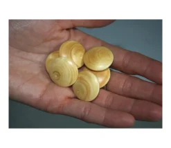 Tout Pour le Jeu 10 Palets galets buis jeu de go (5 noirs/5 naturels) 2.3 cm