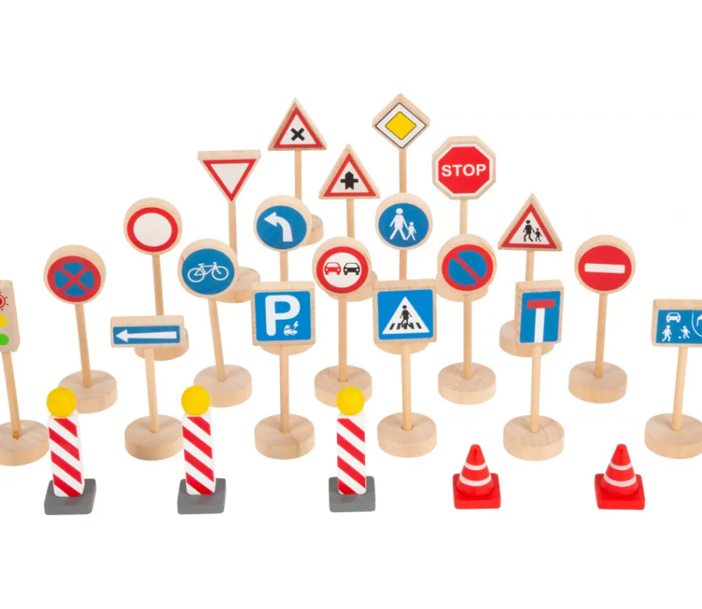 Tout Pour le Jeu 25 panneaux de signalisation en bois (hauteur 10.8 cm)