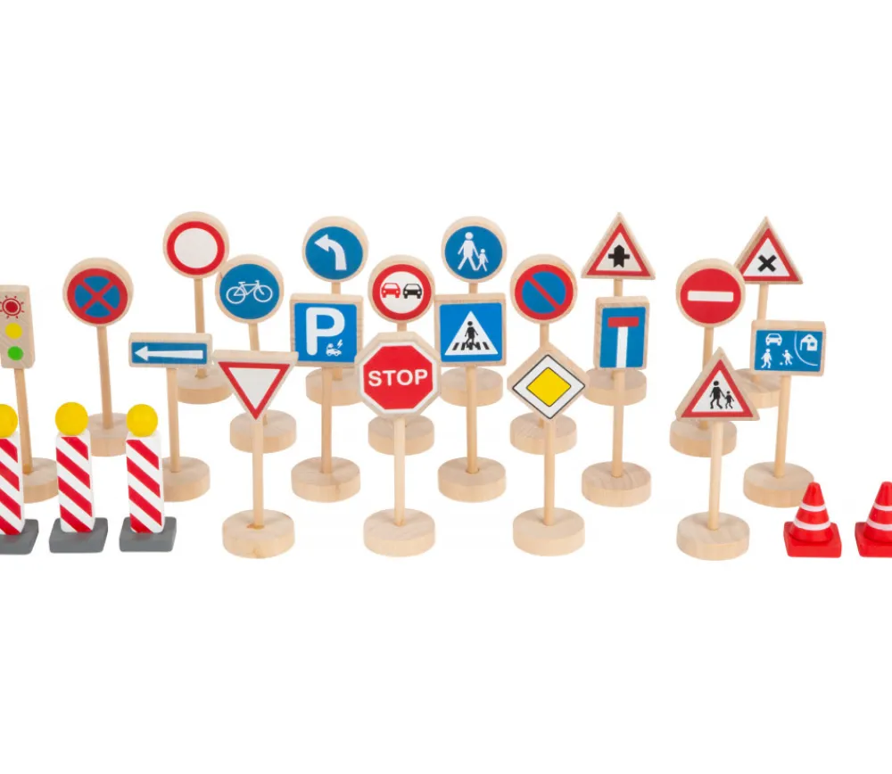 Tout Pour le Jeu 25 panneaux de signalisation en bois (hauteur 10.8 cm)