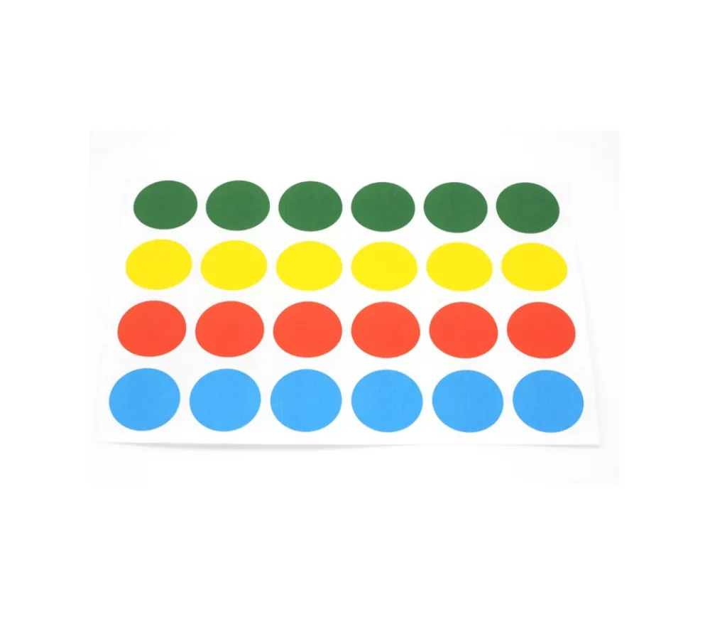 Tout Pour le Jeu 24 pastilles autocollantes 30 mm en 4 couleurs