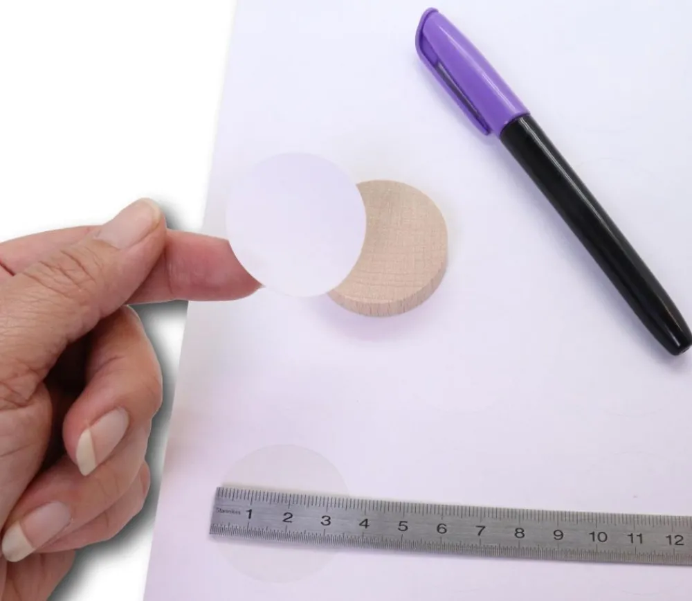 Tout Pour le Jeu 24 Pastilles rondes 37 mm autocollantes blanches étiquettes (pour rond de 4 cm)