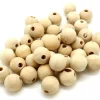 Tout Pour le Jeu 40 perles 1.5 cm trouée en bois 15 mm - trou de 4 mm