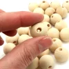 Tout Pour le Jeu 30 perles 1.8 cm trouée en bois 18 mm trou de 4 mm