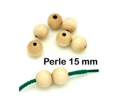 Tout Pour le Jeu 50 perles en bois hêtre 1.5 cm - trou de 0.4 cm