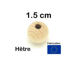 Tout Pour le Jeu 50 perles en bois hêtre 1.5 cm - trou de 0.4 cm