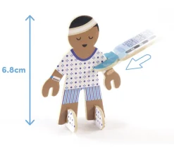 Tout Pour le Jeu 4 personnages en bois : docteurs et infirmiers. Thème médical à construire.