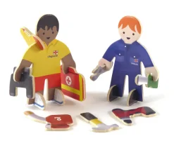 Tout Pour le Jeu 4 personnages en bois : secouristes des mers - équipe de sauvetage à construire