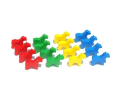 Tout Pour le Jeu 16 petits chevaux sur patte en bois - pions de jeux