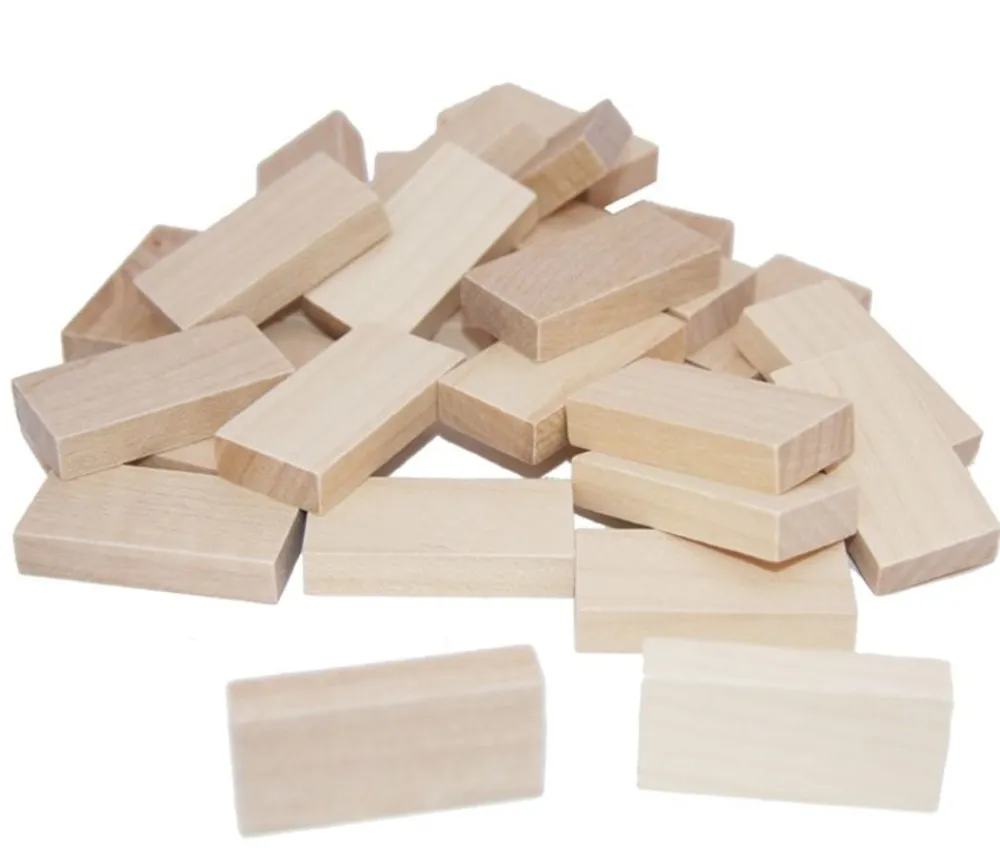 Tout Pour le Jeu 28 petits dominos en bois neutres à personnaliser 40 x 20 x 8 mm