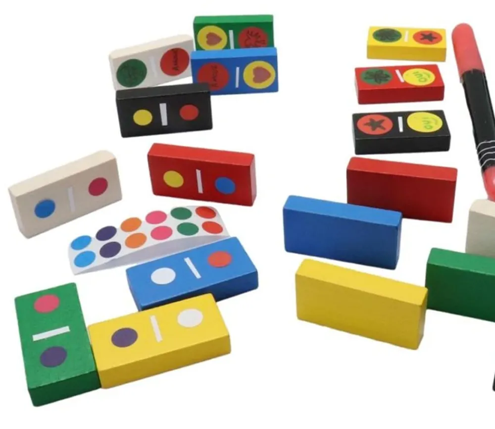 Tout Pour le Jeu 28 petits dominos en bois neutres à personnaliser 40 x 20 x 8 mm