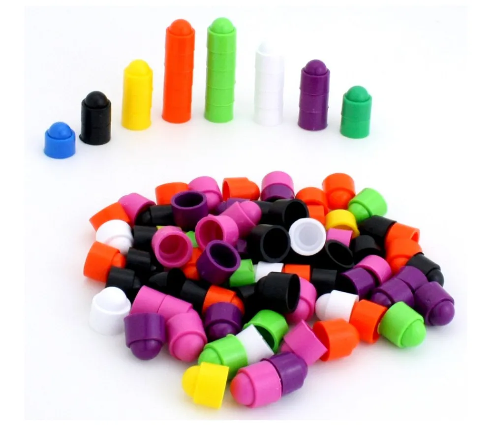 Tout Pour le Jeu 100 petits pions empilables 12x13 mm pour jeux multicolores