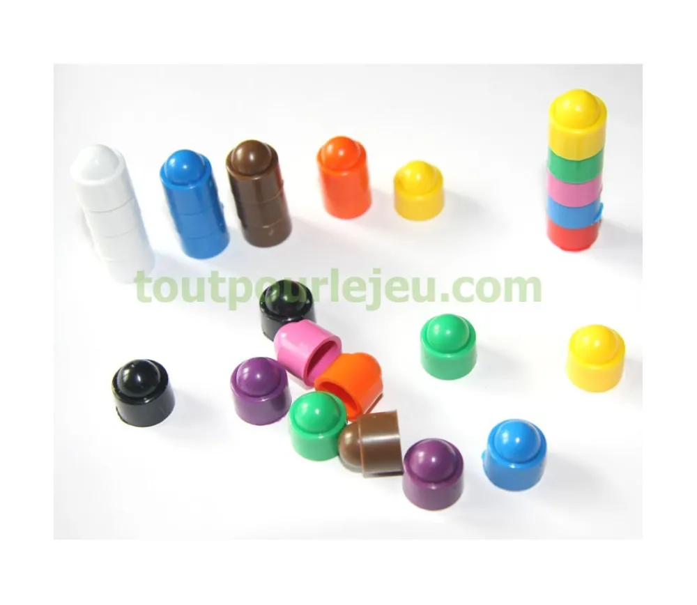 Tout Pour le Jeu 100 petits pions empilables 12x13 mm pour jeux multicolores