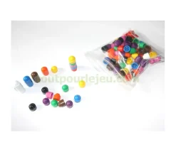 Tout Pour le Jeu 100 petits pions empilables 12x13 mm pour jeux multicolores