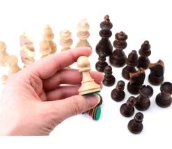 Tout Pour le Jeu 32 Pièces échecs bois T5 LESTEES 95 mm en sac tissu